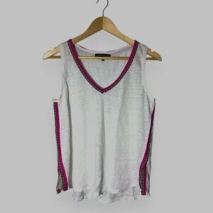 Generation love tank top linen sleeveless white medium